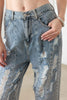 Litz La Washed Barrel Leg High Waist Distressed Jeans