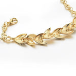 Luxury Love Braided Leaf Bracelet Charm Crystal Wedding Bracelets for Women Anniversary Valentines Day Gifts Aesthetic Jewelry