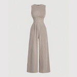 Mia Muse Women'S Jumpsuits & Playsuits All Seasons Korean Solid Color Sleeveless Round-Neck Casual One Pieces Outfits Bodysuits