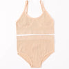 Women Seamless Bras Panties Set Sports Crop Top High Waist Briefs Sexy Lingerie Set Low Back Bralette Fitness Underwear Set