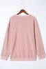 Gray Valentine Sequin XOXO Corded Crew Neck Sweatshirt