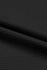 Black Textured Loose Fit T Shirt and Drawstring Pants Set