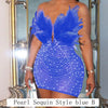 HLJ Black Feathers Sexy Luxury Sequin Tube Dress Backless Mini Bodycon Dresses for Woman Rave Club Birthday Party Night Vestidos