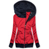 Fashion Women Jacket Casual Warm Overcoat Printed Hooded Turtleneck Zipper Pocket Sweatshirt Jacket No Holes In The Cuffs Floral