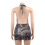 Black Bodycon Dress Women Halter Sexy Skinny Hollow Out Backless Mini Dresses Hot Summer Sleeveless Beach Party Cut Out Dress