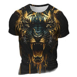 Men's 3D Tiger Pattern Short Sleeve T-shirt