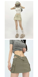 Women's Slim-Leg Skirt Sexy Vibe Retro Low Waist Parka Skirt Slimming A- line Skirt Stylish Bodycon Dress Short Culottes