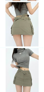 Women's Slim-Leg Skirt Sexy Vibe Retro Low Waist Parka Skirt Slimming A- line Skirt Stylish Bodycon Dress Short Culottes