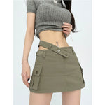 Women's Slim-Leg Skirt Sexy Vibe Retro Low Waist Parka Skirt Slimming A- line Skirt Stylish Bodycon Dress Short Culottes