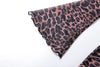 Combhasaki Women‘s Summer Mesh Leopard See-throug Tie-up Backless Mini Dress Flare Long Sleeve Beach Vacation Cover-ups Sundress