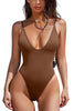 New Sexy One Piece Swimsuit Women Summer Holiday Swimwear Thong Monokini Bathing Suit 2024 Mujer Micro Bikini Solid Neon Yellow
