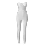 CUTENOVA 2024 Autumn And Winter New Women'S Solid Color Strapless Slim Sexy Big Backless Sleeveless Pencil Jumpsuit Elegant Lady