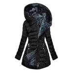 Women Jacket Plus Size Women's Winter Jacket with Plush Lining Hooded Outerwear Warm Windproof Down Coat for Cold Weather Spring