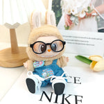 17cm Labubu I II Idol Dolls Cute Mini Plush Doll'S Clothes Korea Kpop Exo Idol Dolls DIY Accessories Gifts FEAR Hoodie Set