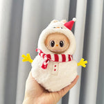 17cm Labubu I II Idol Dolls Cute Mini Plush Doll'S Clothes Korea Kpop Exo Idol Dolls DIY Accessories Gifts FEAR Hoodie Set