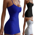 Durable Suspender Dress Skin-friendly Easy Cleaning Fashion Sheath Dress  Nylon Dress for Anniversary