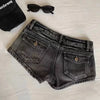 Women Y2K Summer Streetwear Gyaru Vintage Coquette Denim Mini Acubi Cowboy Shorts Button Low Rise Short Pants 2000s Alt Clothes