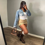 BKQU Black Low Waist Mini Skirts Women 2024 Fashion Cross Belt Hip Skirt Aesthetic Fairy Streetwear Vintage Khaki A-line Skirt