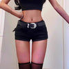 2024 Woman High Waist Aesthetic Straight Leg Jeans Female Fashion Streetwear Mini Pants Girls Y2k 2000s Black Baggy Denim Shorts