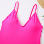 New Sexy One Piece Swimsuit Women Summer Holiday Swimwear Thong Monokini Bathing Suit 2024 Mujer Micro Bikini Solid Neon Yellow