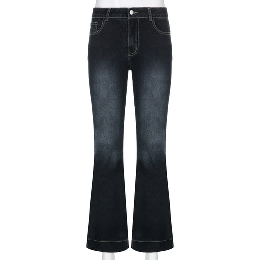 Y2K Women'S Flared Pants Vintage 90S Low Waist Jeans Aesthetic High Street Cargo Pants Korean Fashion Trousers 2024 New