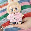 17cm Labubu I II Idol Dolls Cute Mini Plush Doll'S Clothes Korea Kpop Exo Idol Dolls DIY Accessories Gifts FEAR Hoodie Set