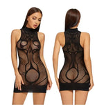 Sexy Women Fishnet Halter Backless Dress Low Cut Tight Pencil Cute Dress Plus Size Mini Dress Night Club Dance Dress Beatchwear