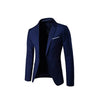 1 Set Trendy Men Suit Anti Deformation Formal Suit Turndown Collar Pure Color One Button Suit Set  Daily Wear