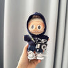 17cm Labubu I II Idol Dolls Cute Mini Plush Doll'S Clothes Korea Kpop Exo Idol Dolls DIY Accessories Gifts FEAR Hoodie Set