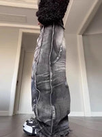 Women Y2k Graffiti Jeans Baggy Aesthetic Vintage Oversize Cowboy Pants Harajuku Streetwear 2000s Emo Trashy Denim Trousers 2024