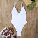New Sexy One Piece Swimsuit Women Summer Holiday Swimwear Thong Monokini Bathing Suit 2024 Mujer Micro Bikini Solid Neon Yellow