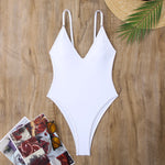 New Sexy One Piece Swimsuit Women Summer Holiday Swimwear Thong Monokini Bathing Suit 2024 Mujer Micro Bikini Solid Neon Yellow