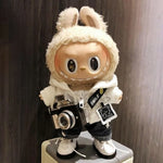 17cm Labubu I II Idol Dolls Cute Mini Plush Doll'S Clothes Korea Kpop Exo Idol Dolls DIY Accessories Gifts FEAR Hoodie Set
