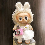 17cm Labubu I II Idol Dolls Cute Mini Plush Doll'S Clothes Korea Kpop Exo Idol Dolls DIY Accessories Gifts FEAR Hoodie Set