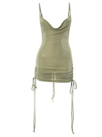 Bolopi Straps Backless Shirring Backless Sexy Mini Dress 2023 Summer Women Fashion New In Y2K Outfits Club Party Streetwear