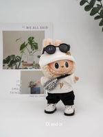 Customized Labubu Handmade Luxury set 17cm First and Second Generation Sets mini Backpack Cute Doll Shoes Brand Knitted Sweater