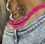 Custom Thongs with Name for Boyfriend Crystal Letter Body Jewelry Women Sexy Lace Bikini G-String Panties Valentine's Day Gift