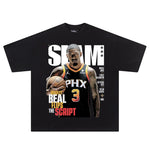 Hip Hop Streetwear Men Tshirts Basketball Star  Print T Shirt 100%Cotton Breathable Tees Unisex Oversized Casual Y2K Clothes
