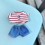 New Labubu 17cm Doll's Clothes Outfit Accessories For Cute The Monster Dolls Clothing Kids Gift Mickey Mouse And ‌Goofy Goof‌