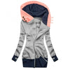 Women Autumn Winter Hoodie Coat Long Sleeve Pocket Zipper Mid-length Jacket Large Size Denim Jacket 2021