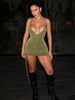Bolopi Straps Backless Shirring Backless Sexy Mini Dress 2023 Summer Women Fashion New In Y2K Outfits Club Party Streetwear
