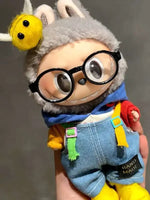 Denim overalls labubu pendant dolls Original Design 17cm Mini Doll'S designer Clothes Outfit Accessories  V1 V2 luxury