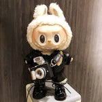 17cm Labubu I II Idol Dolls Cute Mini Plush Doll'S Clothes Korea Kpop Exo Idol Dolls DIY Accessories Gifts FEAR Hoodie Set