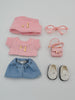 Customized Labubu Handmade Luxury set 17cm First and Second Generation Sets mini Backpack Cute Doll Shoes Brand Knitted Sweater