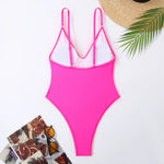 New Sexy One Piece Swimsuit Women Summer Holiday Swimwear Thong Monokini Bathing Suit 2024 Mujer Micro Bikini Solid Neon Yellow