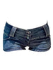 Women Y2K Summer Streetwear Gyaru Vintage Coquette Denim Mini Acubi Cowboy Shorts Button Low Rise Short Pants 2000s Alt Clothes