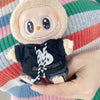 17cm Labubu I II Idol Dolls Cute Mini Plush Doll'S Clothes Korea Kpop Exo Idol Dolls DIY Accessories Gifts FEAR Hoodie Set
