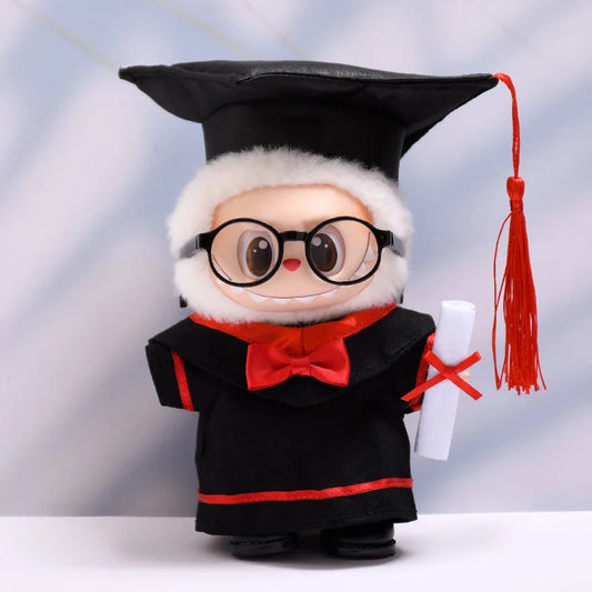 Labubu Doll Clothes Graduation Bachelor's Robe Set 15/17cm Plush Doll'S Clothes Labubu I II Idol Dolls Sitting Party Accessories