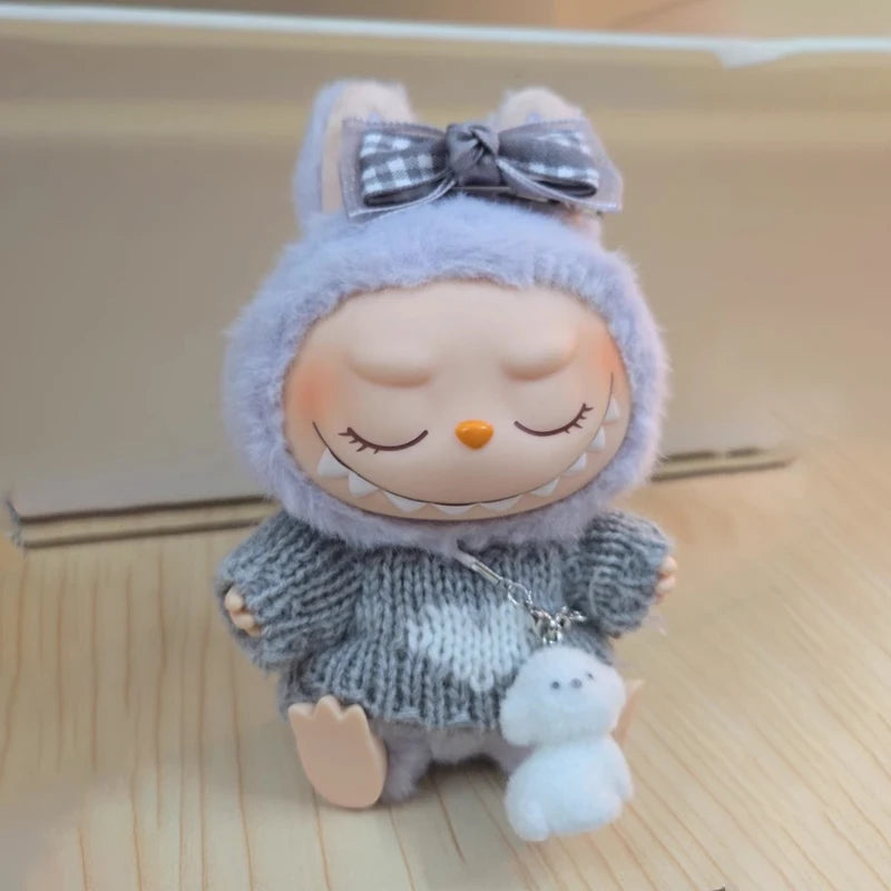 17cm labubu clothes outfit Plush doll clothes Macaron Cute Clothing DIY Kid Gift  Dog Clothes Hair accessories v1 v2 clothes