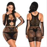Sexy Women Fishnet Halter Backless Dress Low Cut Tight Pencil Cute Dress Plus Size Mini Dress Night Club Dance Dress Beatchwear